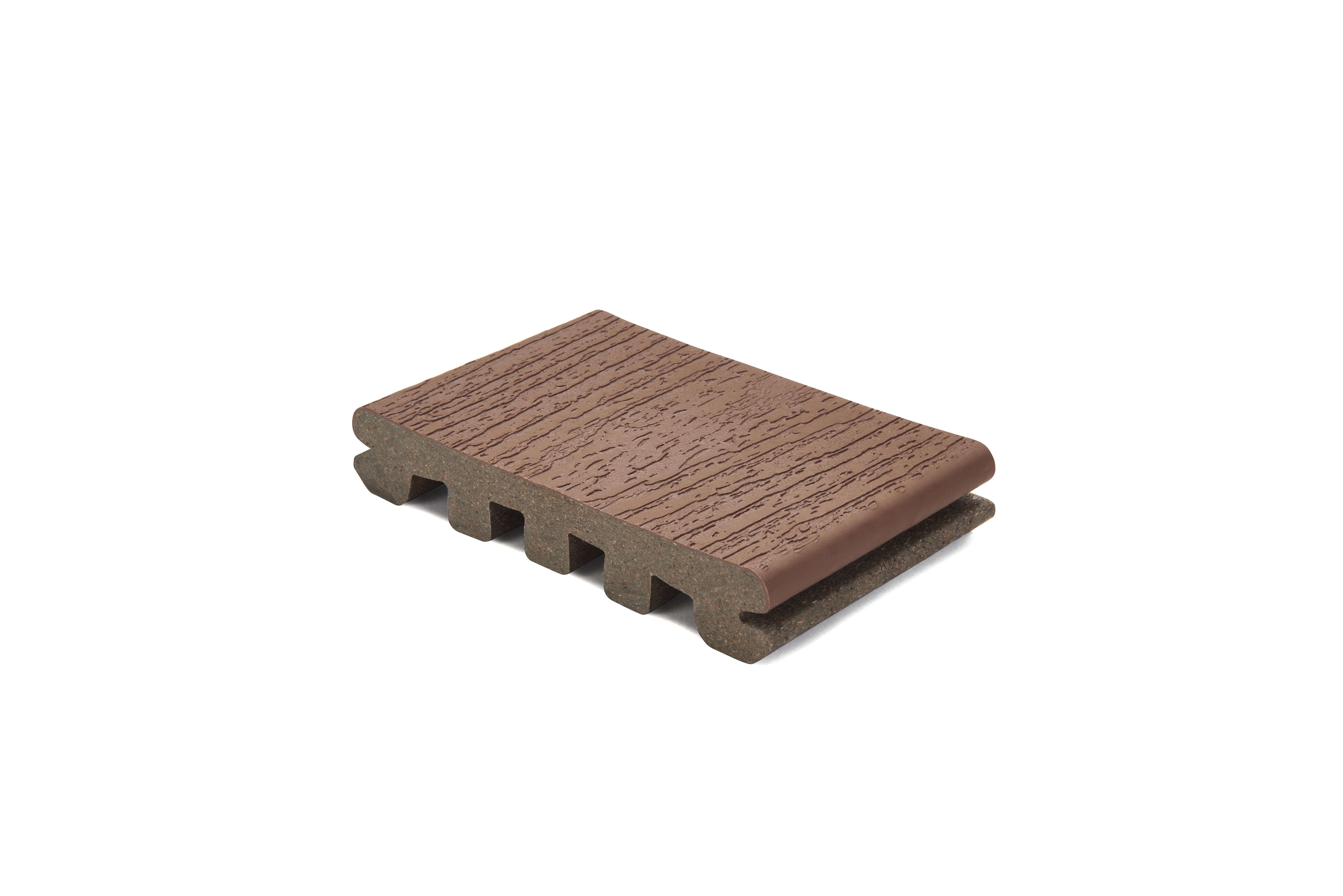 Trex Enhance® 3.5-in Composite Decking Sample in Saddle Enhance